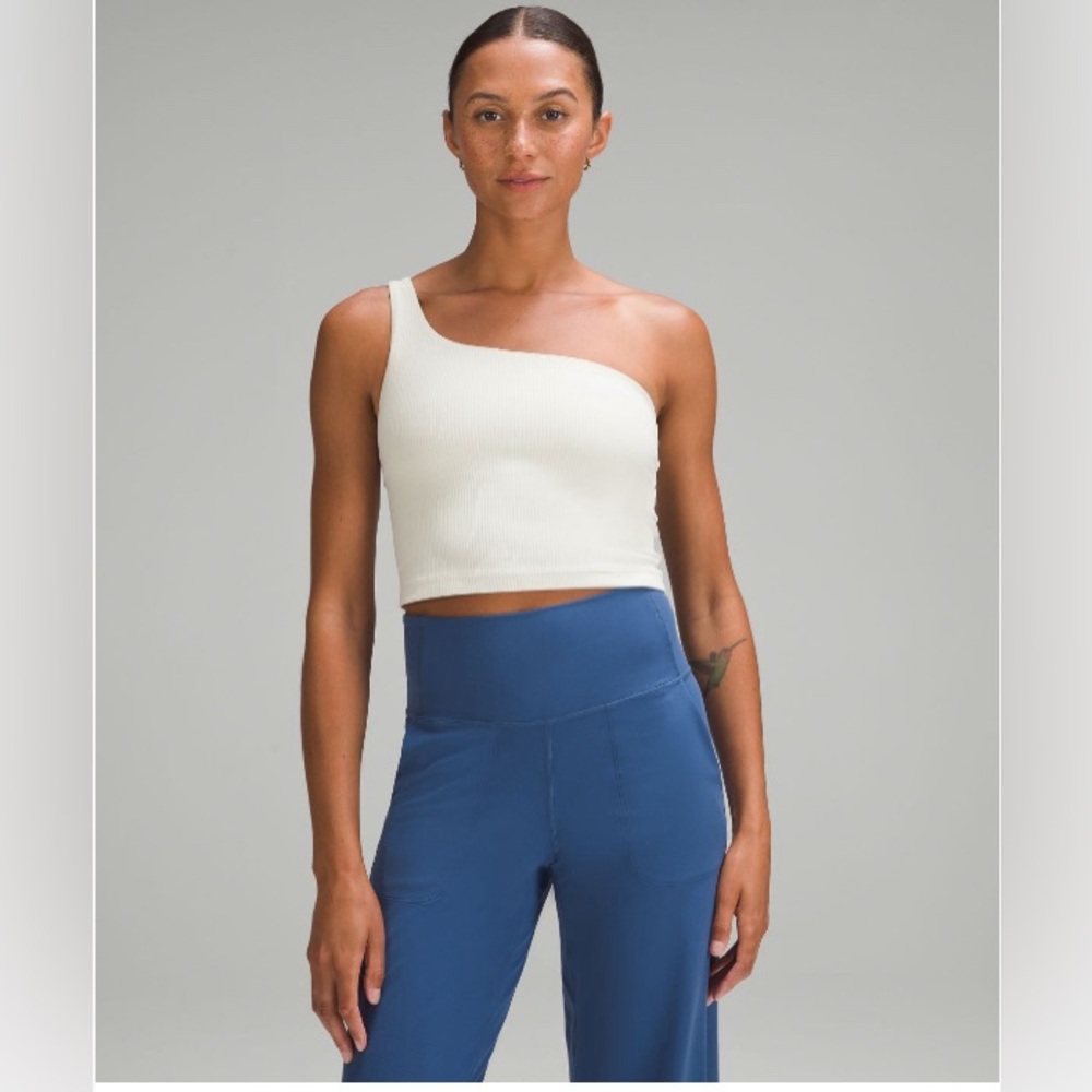 NWT - Lululemon Ribbed Nulu Asymmetrical Yoga Tank Top in Bone